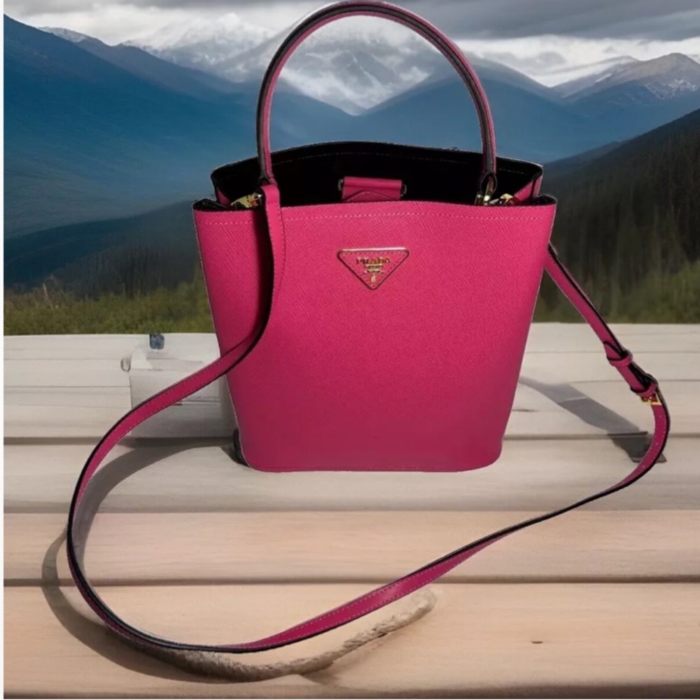 Prada Pannier Saffiano 2 way mini Leather shoulder tote MSRP 2300 no hang tag